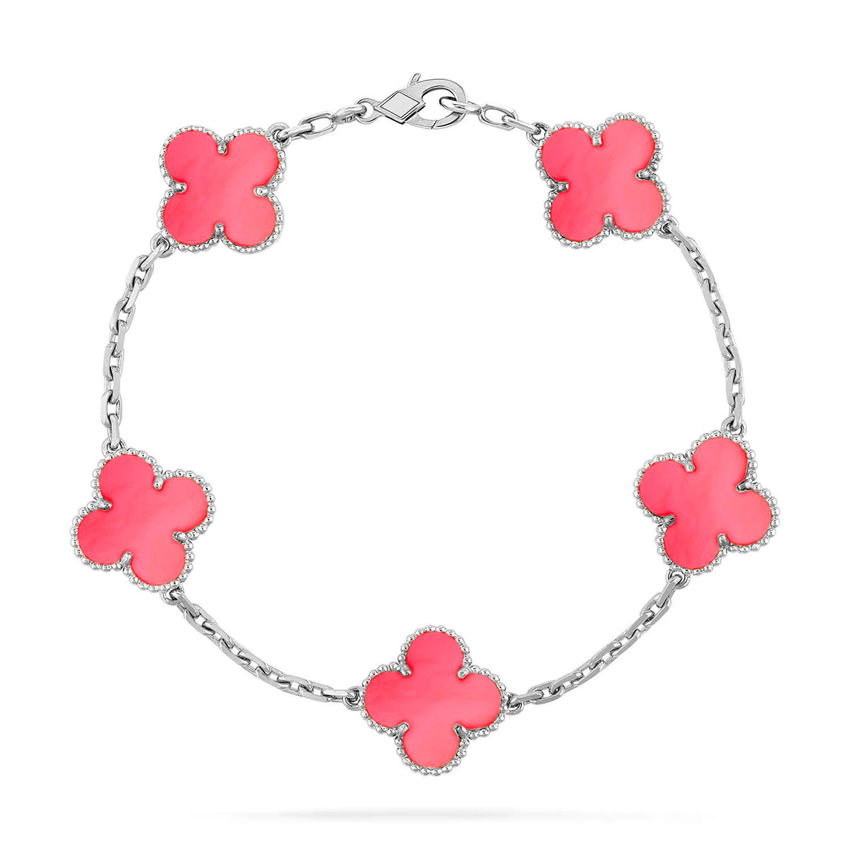 [Super CiCi ] CLOVER 5 MOTIFS  PINK MOP BRACELET COLLECTION