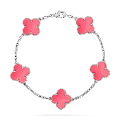 [Super CiCi ] CLOVER 5 MOTIFS  PINK MOP BRACELET COLLECTION