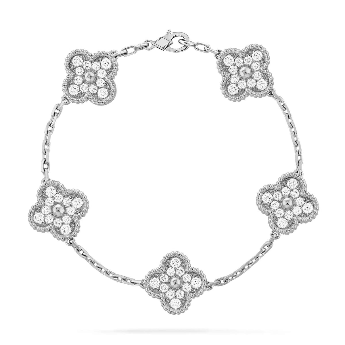 [Super CiCi ] CLOVER 5 MOTIF FULL DIAMOND BRACELET COLLECTION