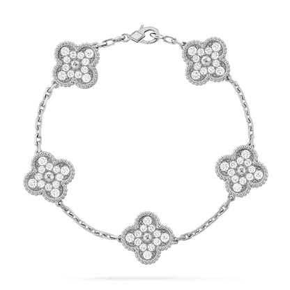 [Super CiCi ] CLOVER 5 MOTIF FULL DIAMOND BRACELET COLLECTION