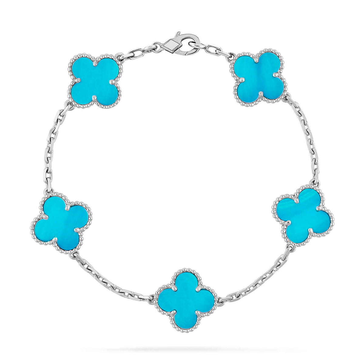 [Super CiCi ] CLOVER 5 MOTIF TURQUOISE BRACELET COLLECTION