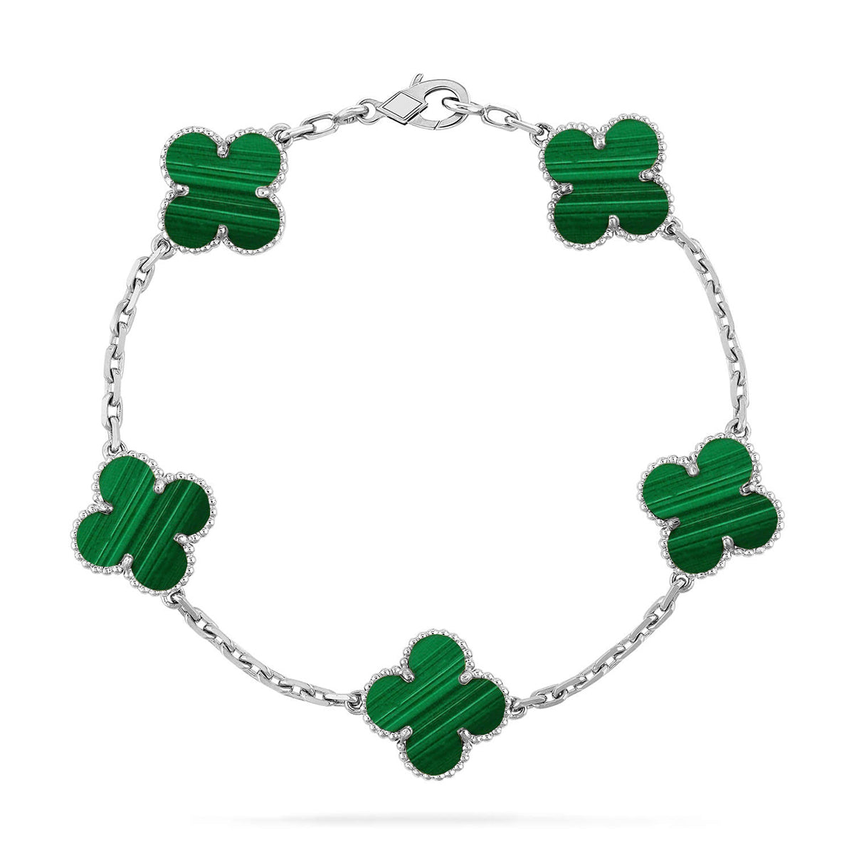 [Super CiCi ] CLOVER 5 MOTIF MALACHITE BRACELET COLLECTION