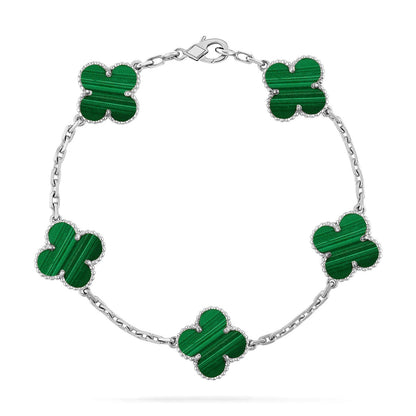 [Super CiCi ] CLOVER 5 MOTIF MALACHITE BRACELET COLLECTION