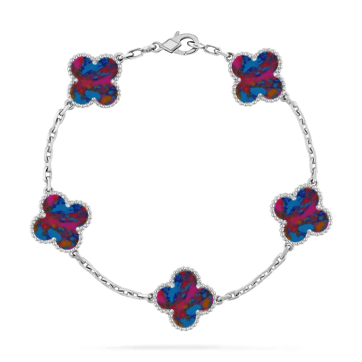 [Super CiCi ]CLOVER 5 MOTIF COLOR GEMSTONES BRACELET COLLECTION