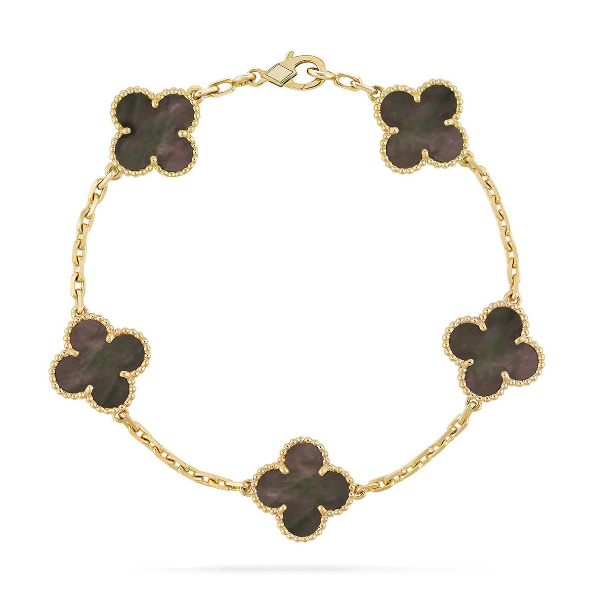 [Super CiCi ] CLOVER 5 MOTIF GRAY MOP BRACELET COLLECTION