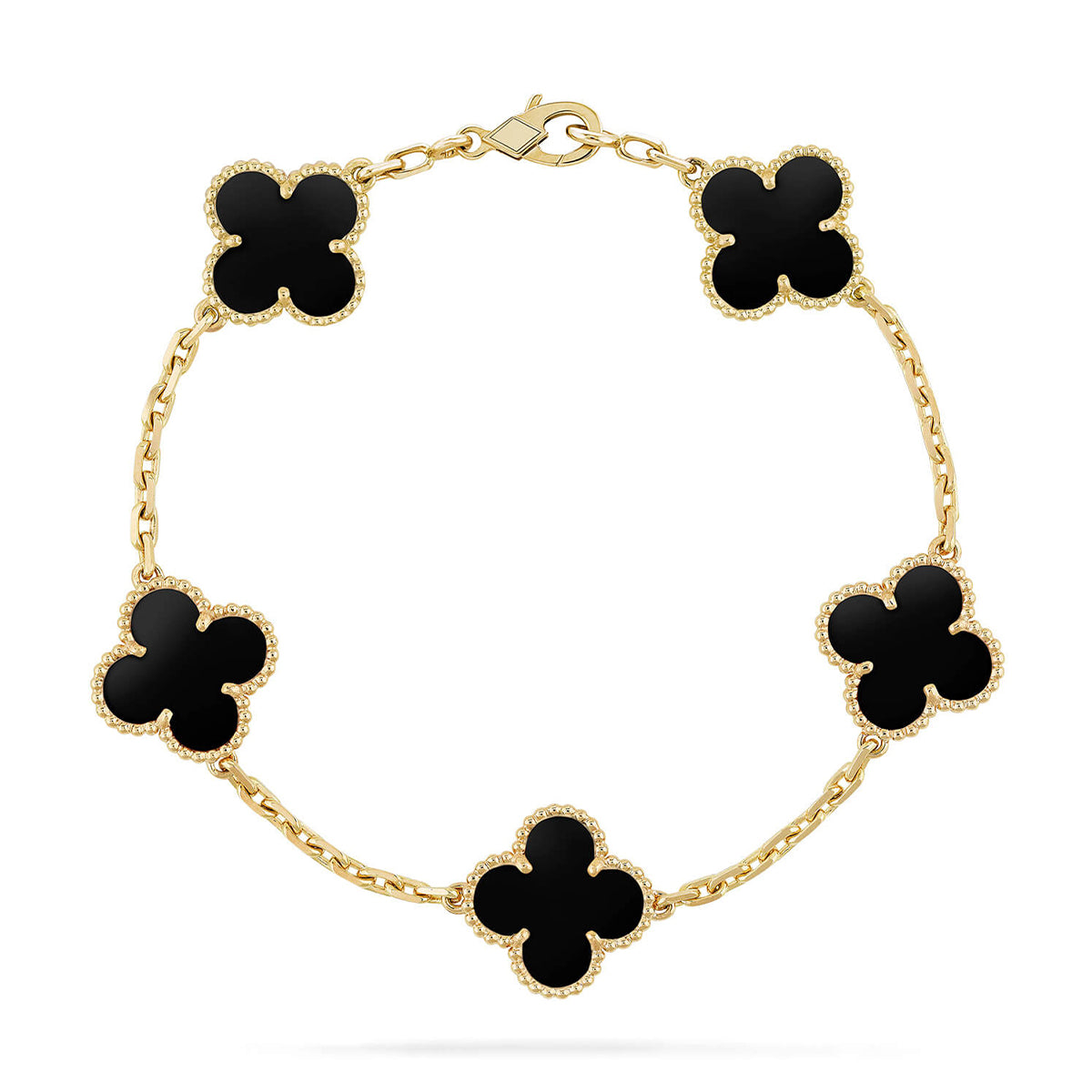 [Super CiCi ] CLOVER 5 MOTIF ONYXS BRACELET COLLECTION
