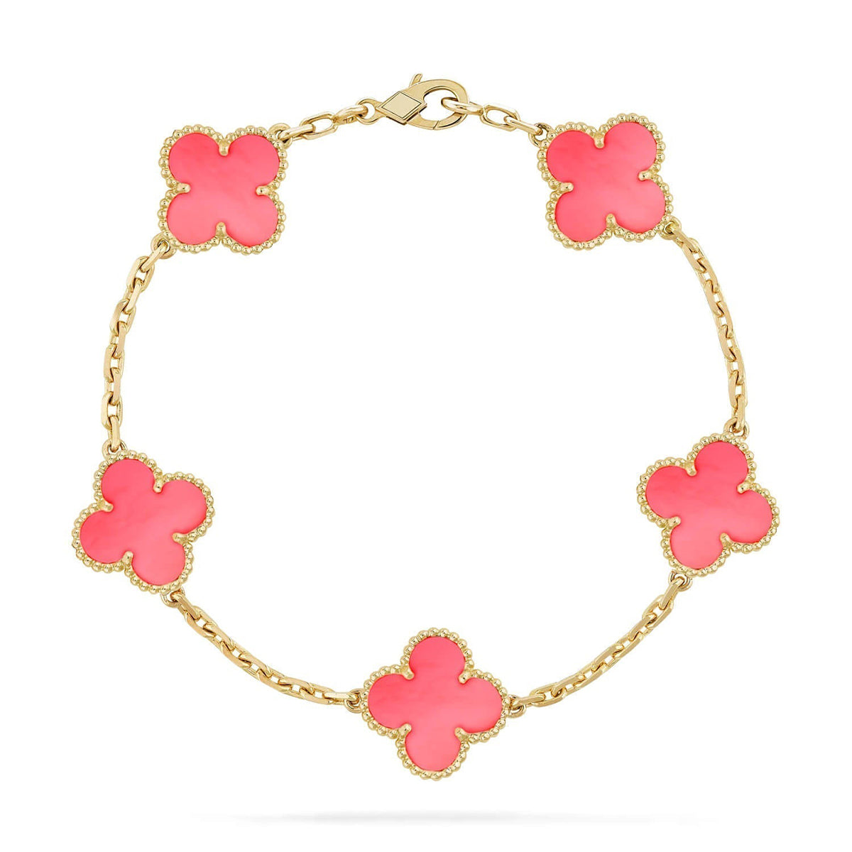 [Super CiCi ] CLOVER 5 MOTIFS  PINK MOP BRACELET COLLECTION
