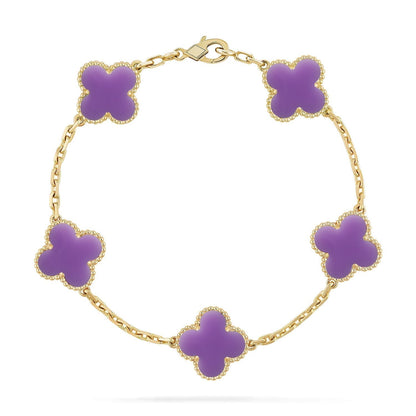 [Super CiCi ]CLOVER 5 MOTIF LIGHT PURPLE BRACELET COLLECTION