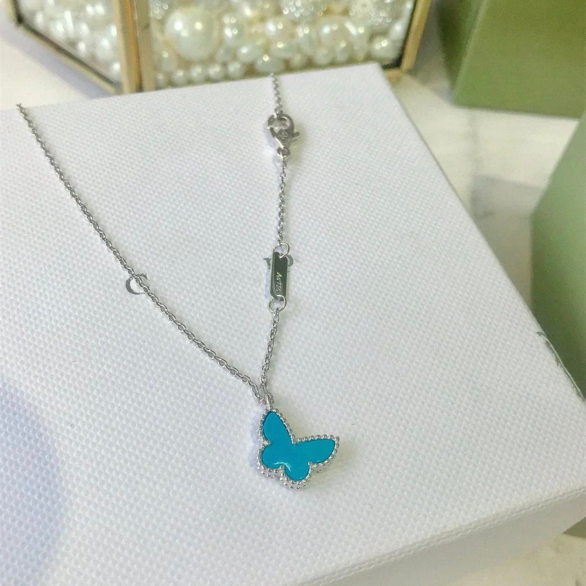 [Super CiCi ]BUTTERFLY TURQUOISE BUTTERFLY BRACELET SILVER