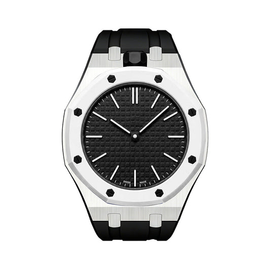 [Super CiCi]OAK POP BLACK STEEL SILICONE STRAP