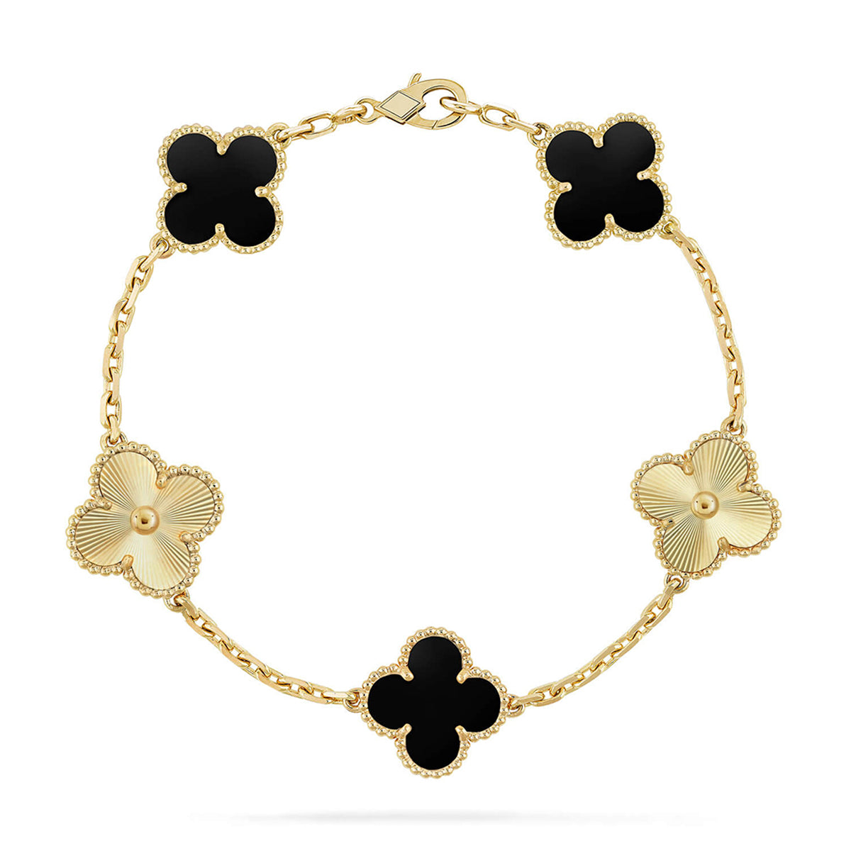[Super CiCi ] CLOVER 5 MOTIF ONYXS BRACELET COLLECTION