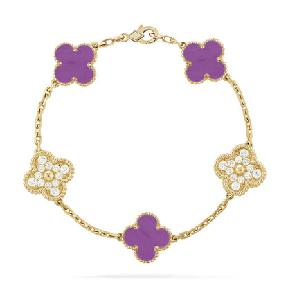 [Super CiCi ] CLOVER 5 MOTIF VIOLET BRACELET COLLECTION
