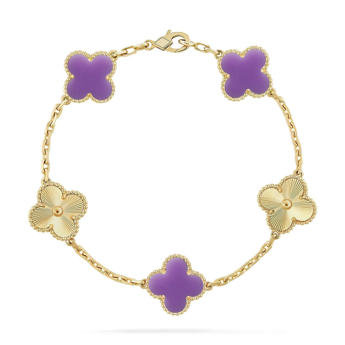 [Super CiCi ]CLOVER 5 MOTIF LIGHT PURPLE BRACELET COLLECTION