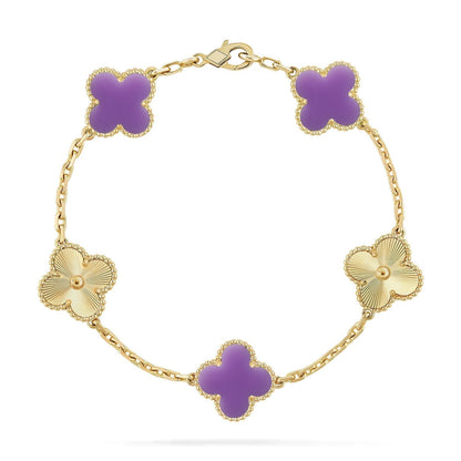 [Super CiCi ]CLOVER 5 MOTIF LIGHT PURPLE BRACELET COLLECTION