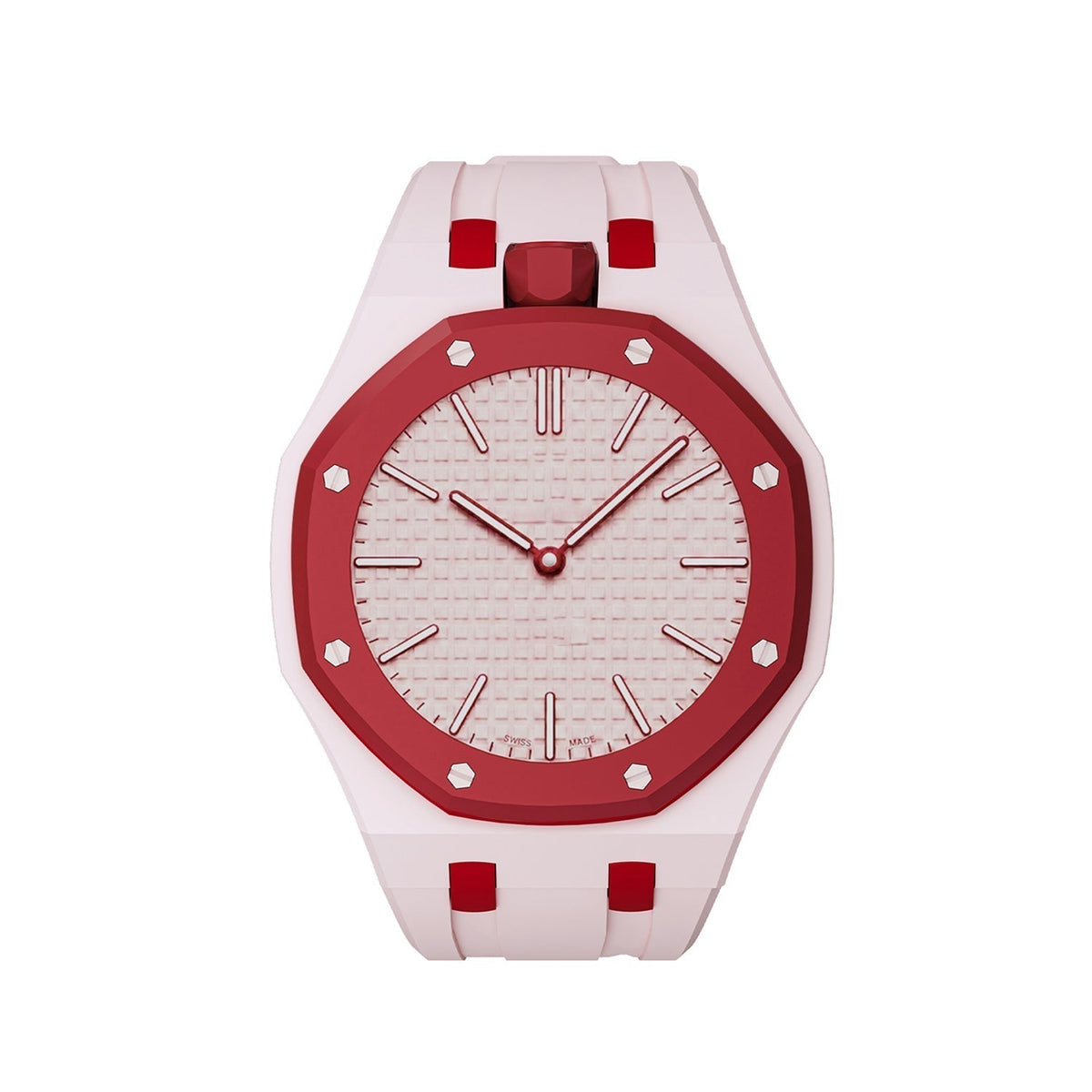 [Super CiCi]OAK POP EXCLUSIVE PINK AND RED SILICONE STRAP