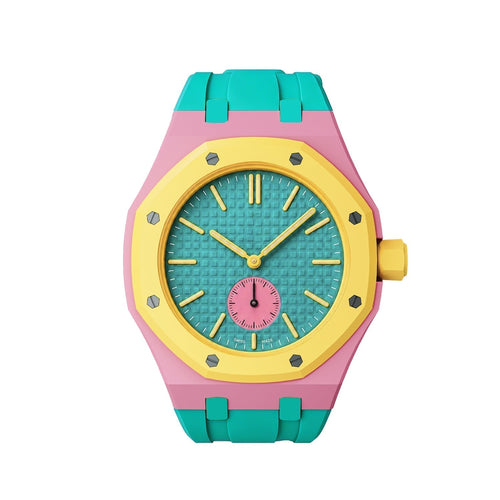 [Super CiCi]OAK POP EXCLUSIVE PINK AND GREEN SILICONE STRAP