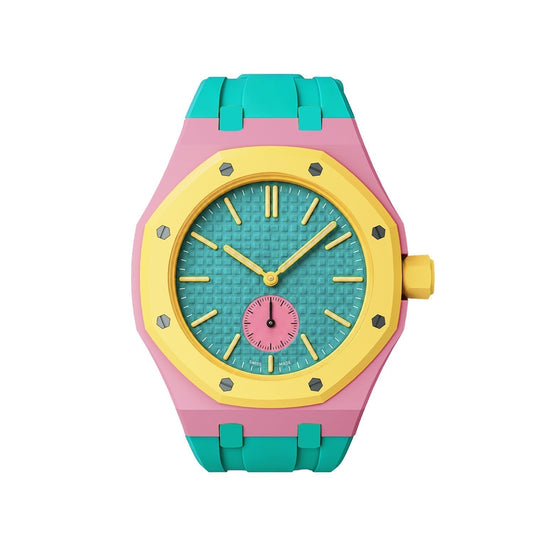 [Super CiCi]OAK POP EXCLUSIVE PINK AND GREEN SILICONE STRAP