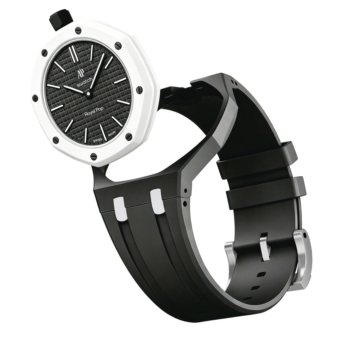 [Super CiCi]OAK POP EXCLUSIVE BLACK AND WHITE SILICONE STRAP