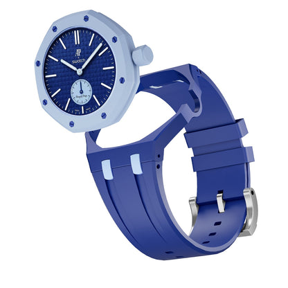 [Super CiCi]OAK POP EXCLUSIVE DARK BLUE AND LIGHT BLUE SILICONE STRAP