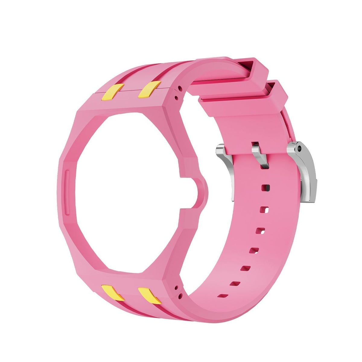 [Super CiCi]OAK POP EXCLUSIVE PINK AND YELLOW SILICONE STRAP
