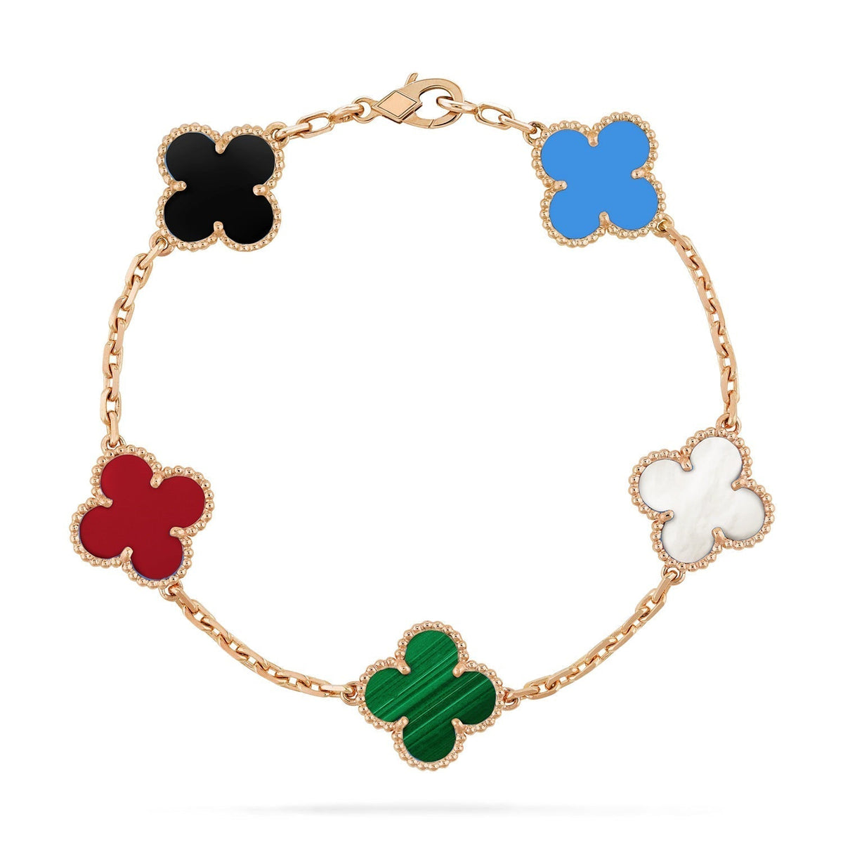 [Super CiCi ]CLOVER 5 MOTIFS MULTICOLOR BRACELET