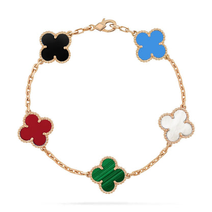 [Super CiCi ]CLOVER 5 MOTIFS MULTICOLOR BRACELET