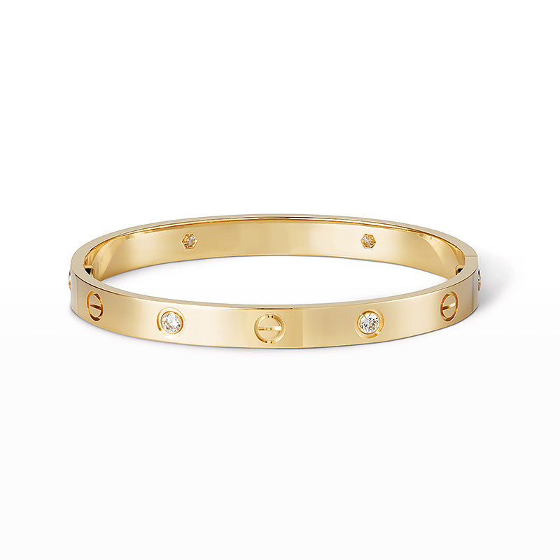 [Super CiCi ]LOVE BRACELET 6.1MM 4 DIAMONDS