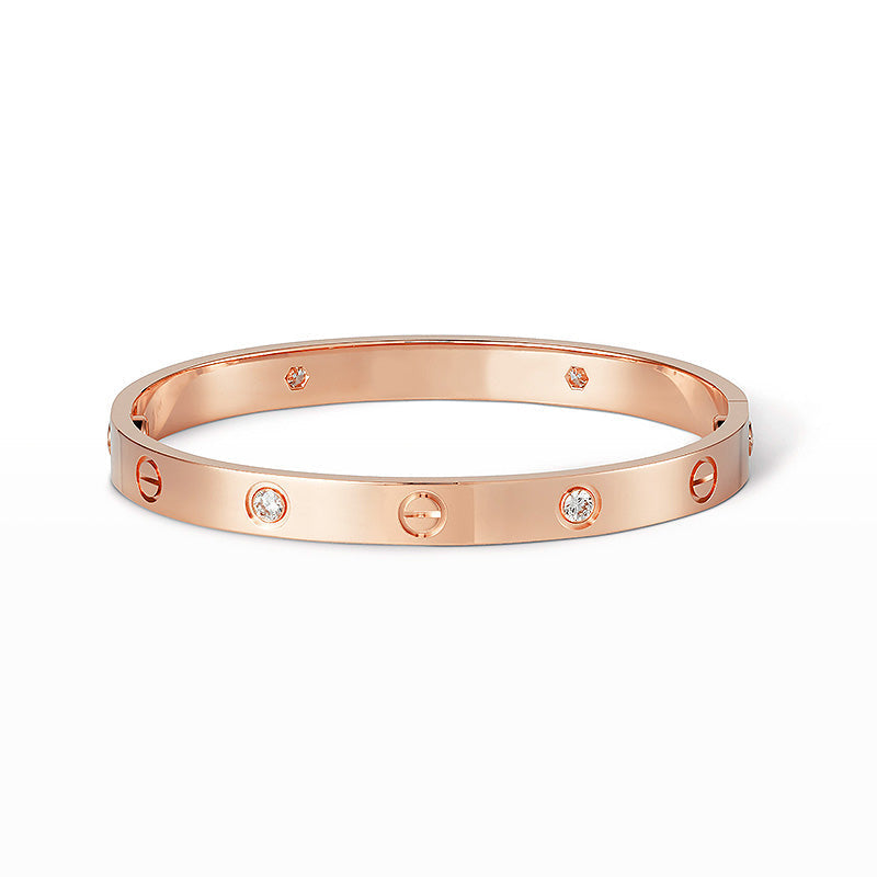 [Super CiCi ]LOVE BRACELET 6.1MM 4 DIAMONDS