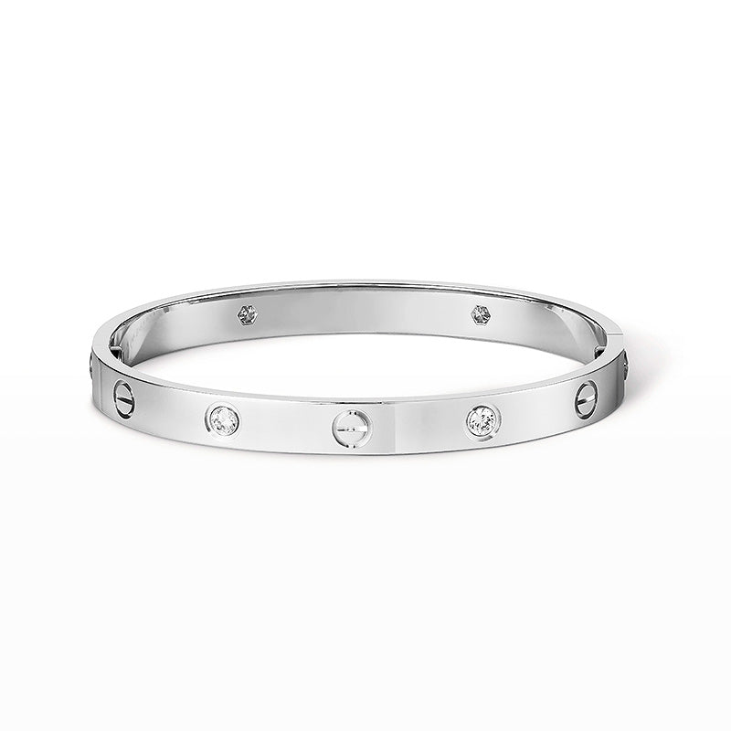 [Super CiCi ]LOVE BRACELET 6.1MM 4 DIAMONDS