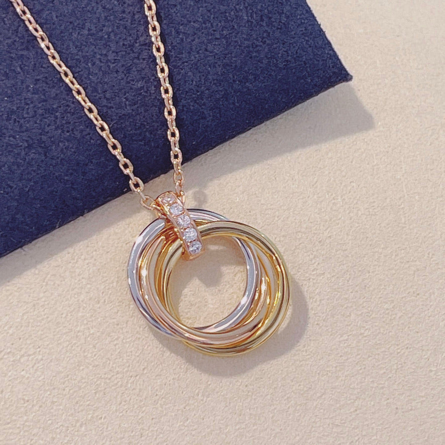 [Super CiCi ]TRINITY NECKLACE GOLD  DIAMONDS