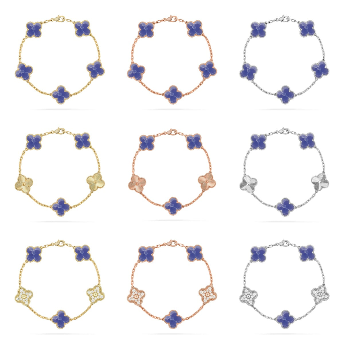 [Super CiCi ]CLOVER 5 MOTIF BLUE VEINS BRACELET COLLECTION