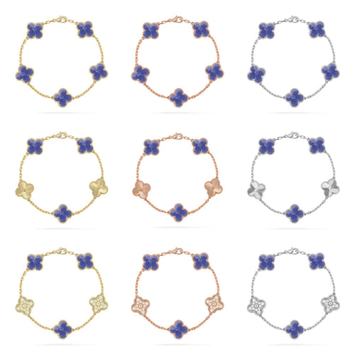 [Super CiCi ]CLOVER 5 MOTIF BLUE VEINS BRACELET COLLECTION