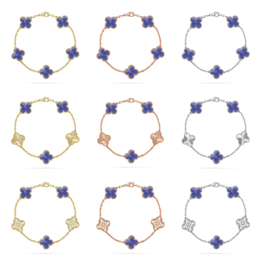 [Super CiCi ]CLOVER 5 MOTIF BLUE VEINS BRACELET COLLECTION