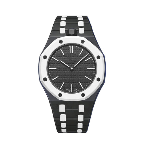 [Super CiCi]OAK POP EXCLUSIVE BLACK AND WHITE BIOCERAMIC STRAP