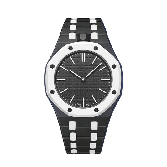 [Super CiCi]OAK POP EXCLUSIVE BLACK AND WHITE BIOCERAMIC STRAP
