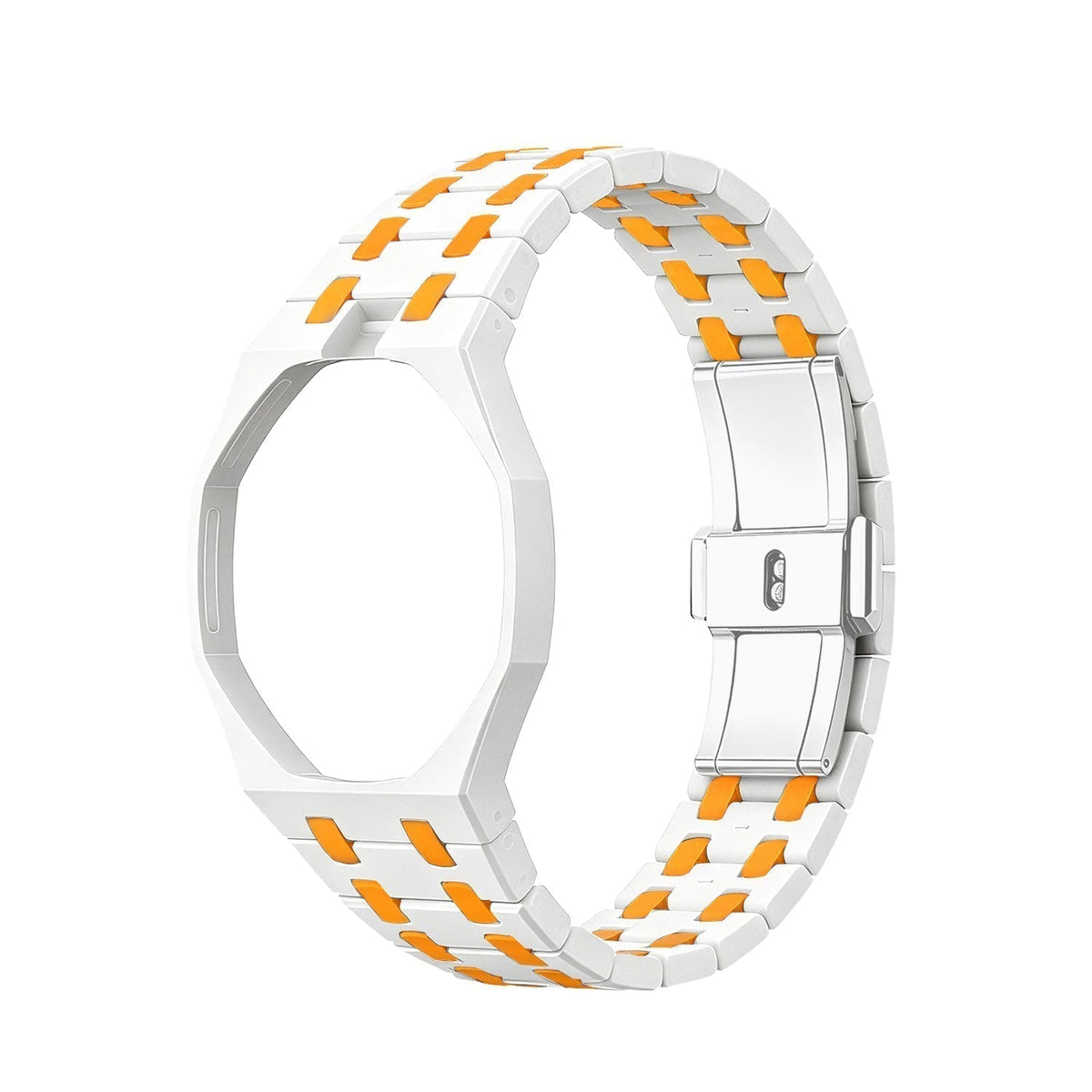 [Super CiCi]OAK POP EXCLUSIVE WHITE AND ORANGE BIOCERAMIC STRAP