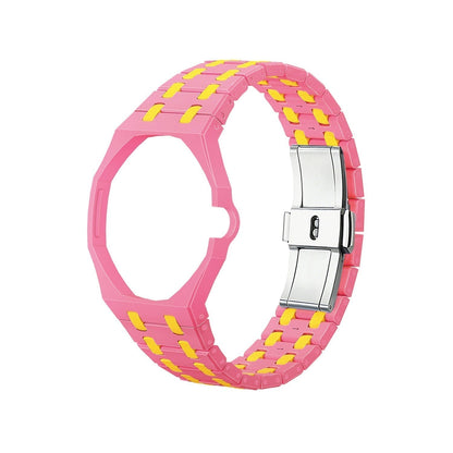 [Super CiCi]OAK POP EXCLUSIVE PINK AND YELLOW BIOCERAMIC STRAP
