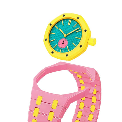 [Super CiCi]OAK POP EXCLUSIVE PINK AND YELLOW BIOCERAMIC STRAP