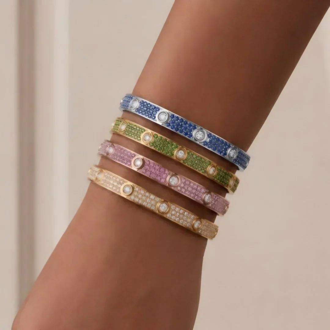 [Super CiCi]CLASSIC 6.1MM LOVE BRACELET 10-DIAMOND FULL PAVÉ