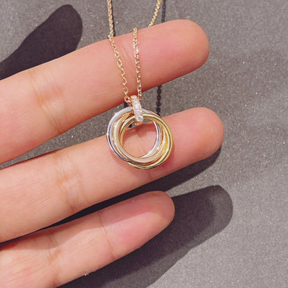 [Super CiCi ]TRINITY NECKLACE GOLD  DIAMONDS