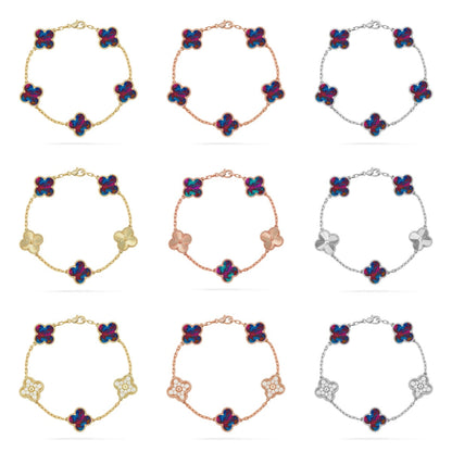 [Super CiCi ]CLOVER 5 MOTIF COLOR GEMSTONES BRACELET COLLECTION