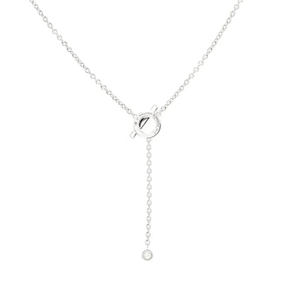 [Super CiCi ]FINESSE SILVER DIAMOND NECKLACE