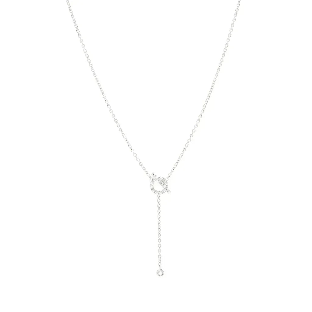[Super CiCi ]FINESSE SILVER DIAMOND NECKLACE