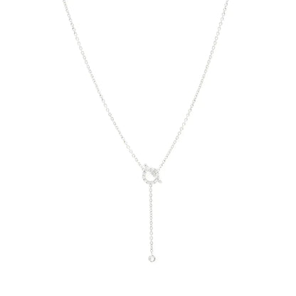 [Super CiCi ]FINESSE SILVER DIAMOND NECKLACE
