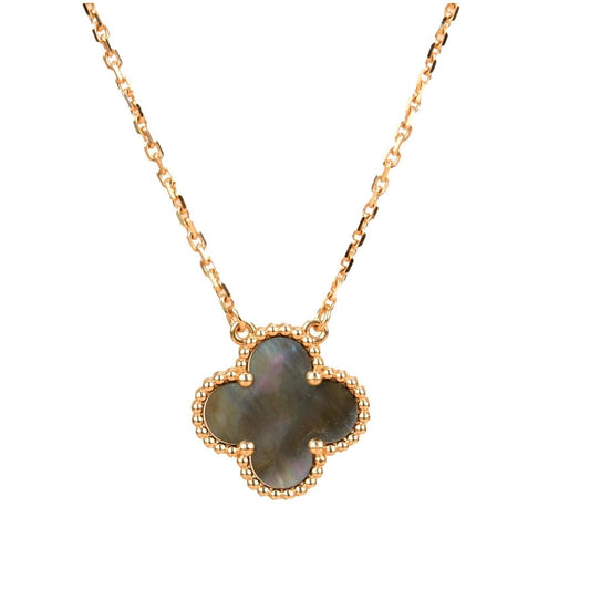 [Super CiCi ]CLOVER 15MM  GRAY MOTHER OF PEARL NECKLACE