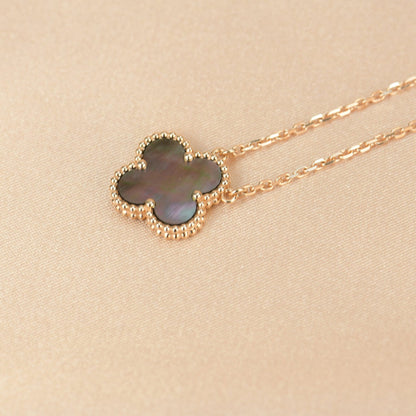 [Super CiCi ]CLOVER 15MM  GRAY MOTHER OF PEARL NECKLACE
