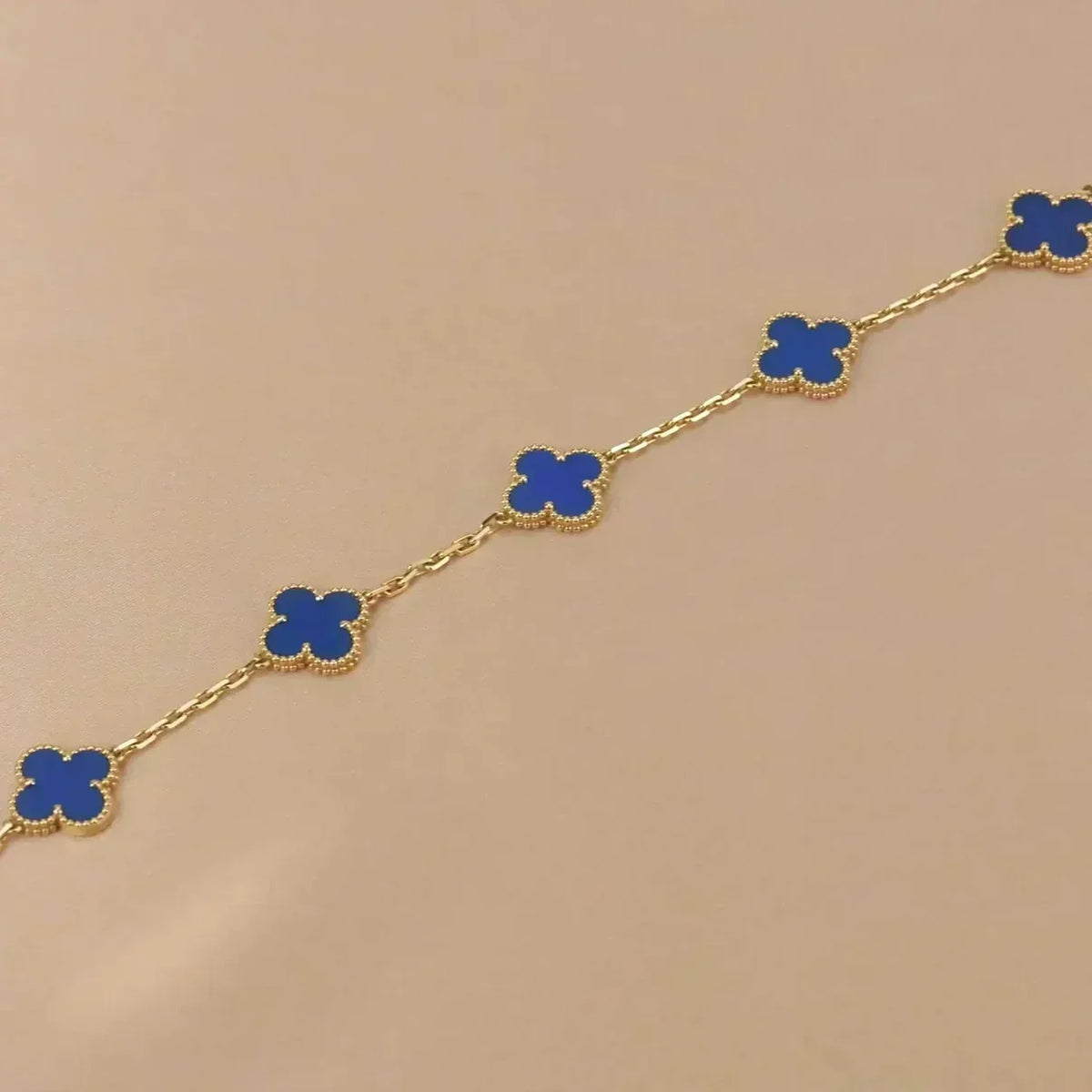 [Super CiCi ] CLOVER 5 MOTIF BLUE AGATE BRACELET COLLECTION