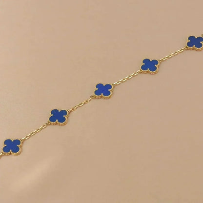 [Super CiCi ] CLOVER 5 MOTIF BLUE AGATE BRACELET COLLECTION