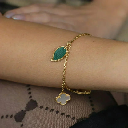 [Super CiCi ]LUCKY SPRING 5 MOTIF GOLD BRACELET