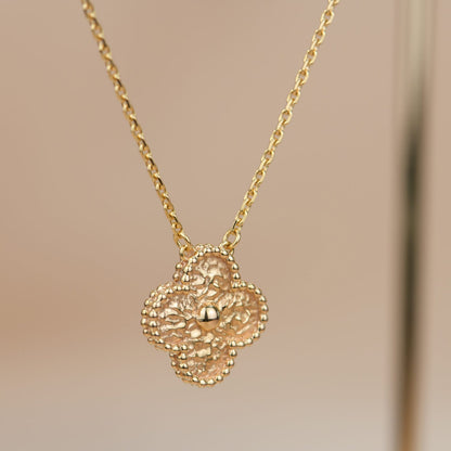 [Super CiCi ]CLOVER 15MM  BRONZING NECKLACE